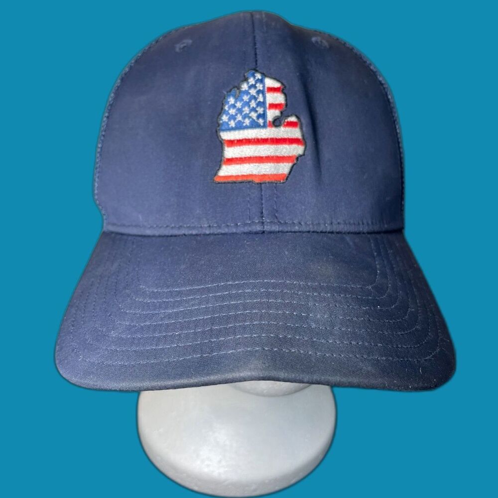 Adidas Michigan US Flag Hat Adjustable Unisex
